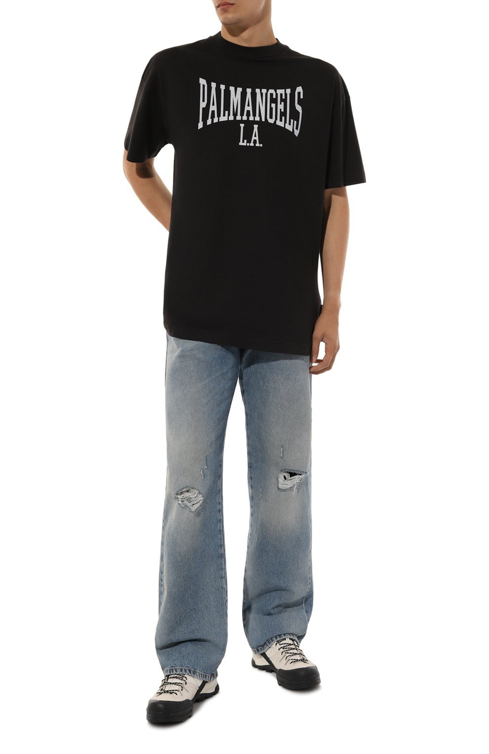 Хлопковая футболка PALM ANGELS, арт. PMAA001F24JER005, фото 2