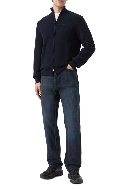 Хлопковый кардиган BOSS 50556345 Синий  50556345 Фото 2