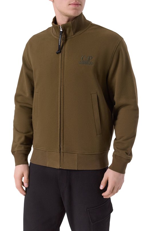 Хлопковая толстовка C.P. Company 19CMSS139A005086W Хаки  19CMSS139A005086W Фото 3