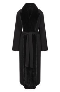 Пальто из шерсти и кашемира с отделкой из норки MVST