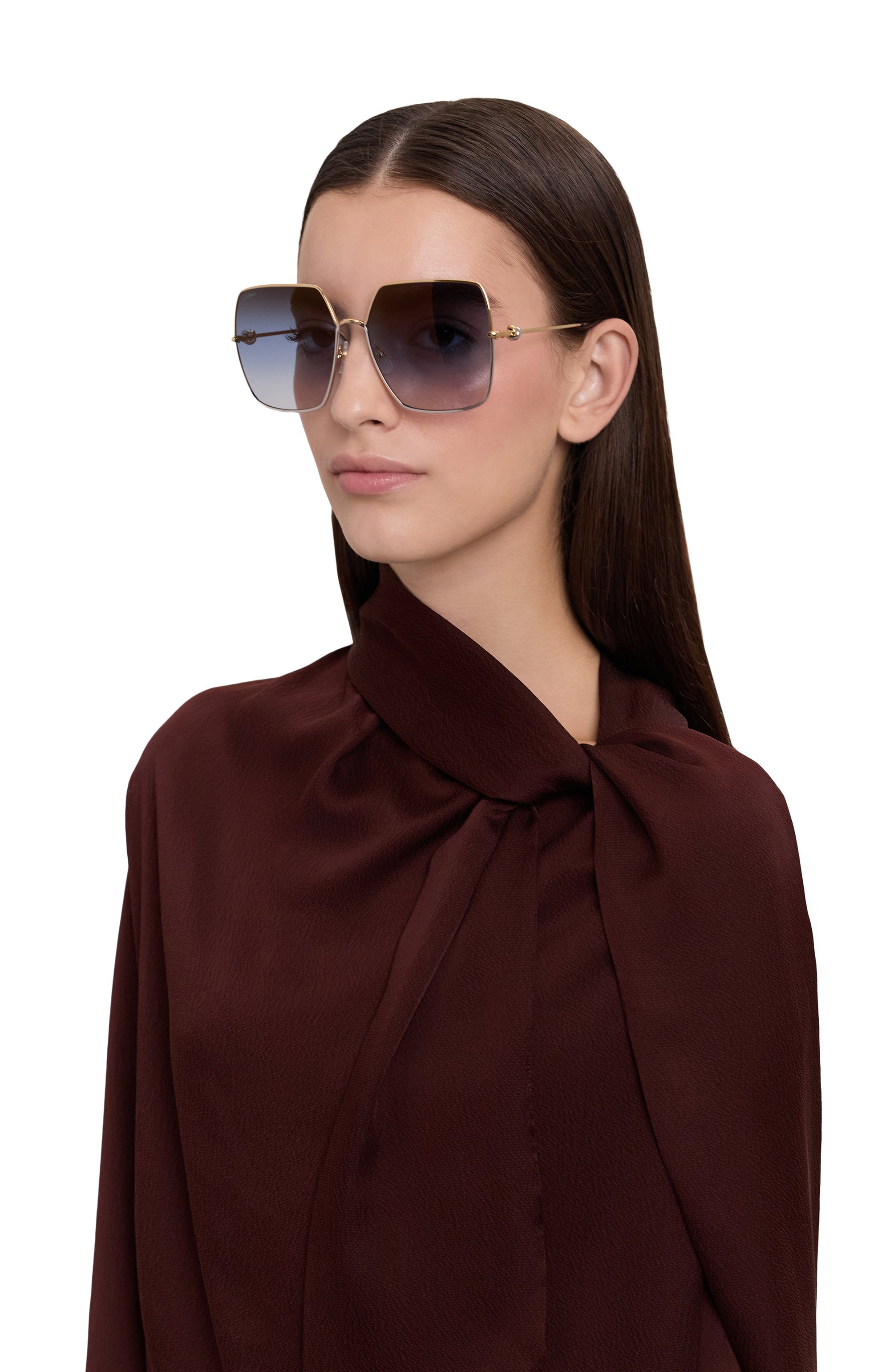 Солнцезащитные очки CARTIER голубого цвета по цене 174000 руб., арт. CT0361S 001, фото 2 Солнцезащитные очки CARTIER, арт. CT0361S 001, фото 2