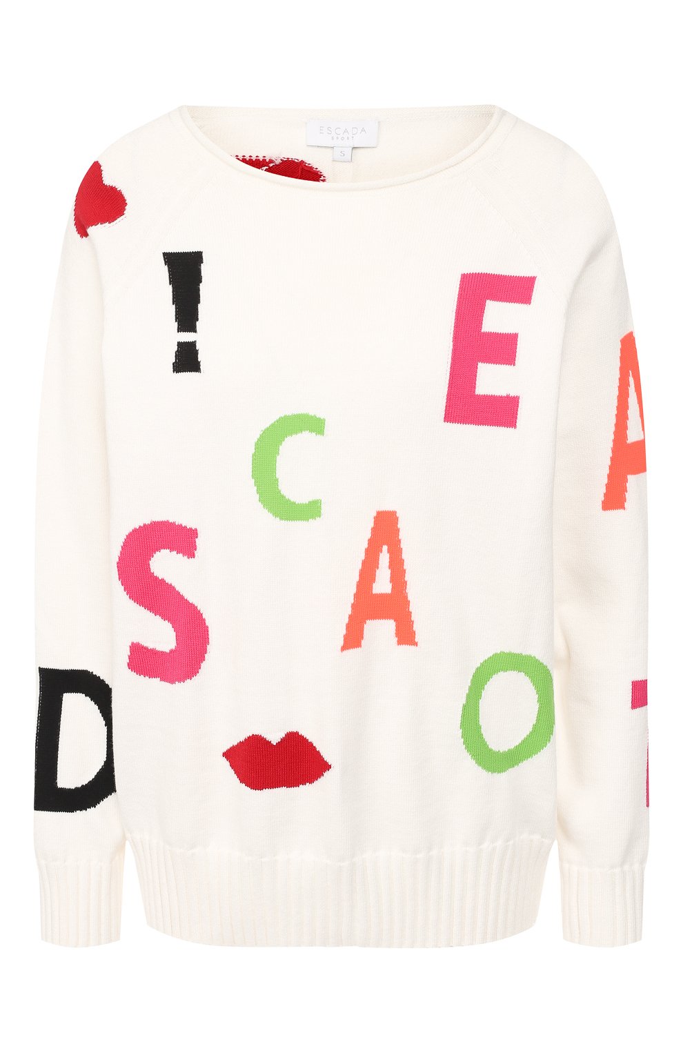 Хлопковый пуловер ESCADA SPORT белого цвета по цене 32900 руб., арт. 5030089, фото 1 Хлопковый пуловер ESCADA SPORT, арт. 5030089, фото 1