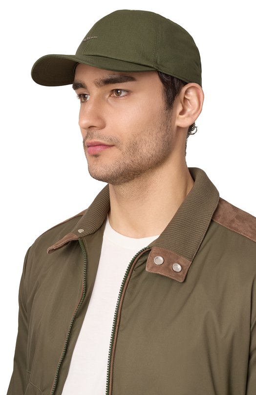 Хлопковая бейсболка Kiton UCAPP78K0745F06 Хаки  UCAPP78K0745F06 Фото 2