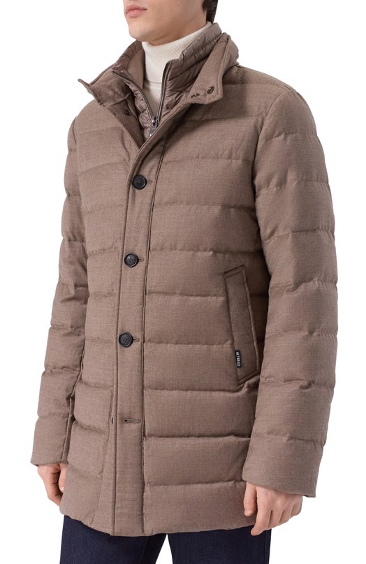 Шерстяной пуховик Hetrego 8P515/GARRETT Коричневый  8P515/GARRETT Фото 3