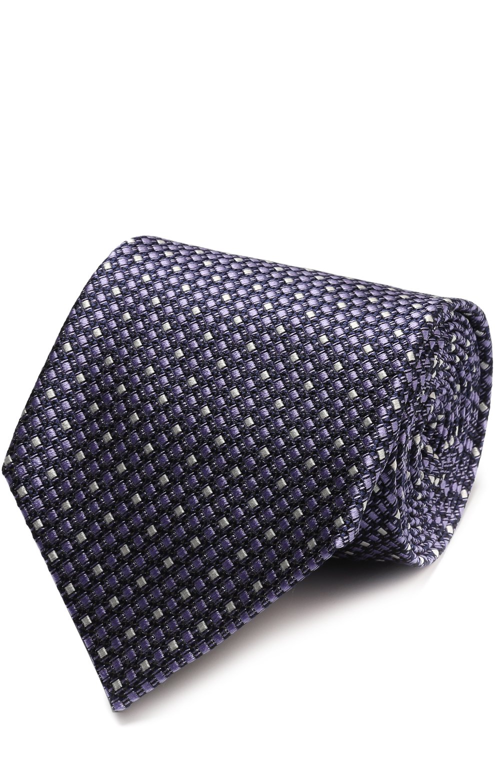 Шелковый галстук с узором ZEGNA фиолетового цвета по цене 21400 руб., арт. Z9D821XW, фото 1 Шелковый галстук с узором ZEGNA, арт. Z9D821XW, фото 1