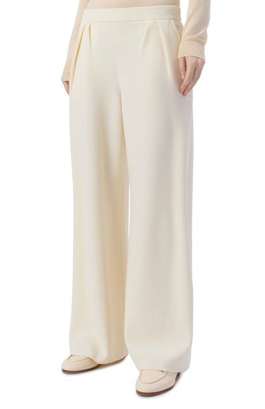 Шерстяные брюки Max Mara MXMB0RA Кремовый  MXMB0RA Фото 3