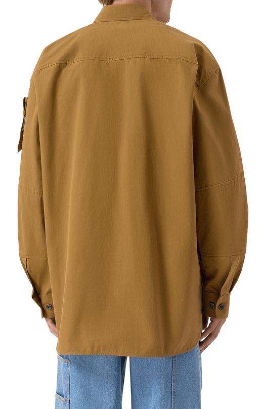 Хлопковая рубашка Dries Van Noten 020775-2218-712 Бежевый  020775-2218-712 Фото 4