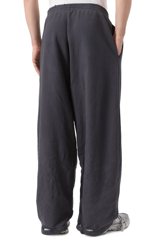 Хлопковые брюки Balenciaga 803266/TRVD1 Серый  803266/TRVD1 Фото 4