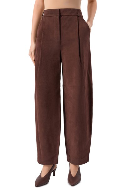 Замшевые брюки CO коричневого цвета по цене 206000 руб., арт. 5067AGS-PF25, фото 3 Замшевые брюки CO, арт. 5067AGS-PF25, фото 3