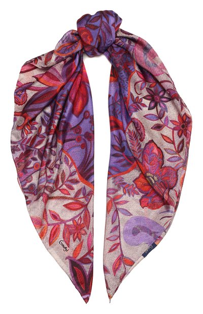 Шелковый платок орнамент цветы GOURJI, арт. T26AZB7VIR, фото 1