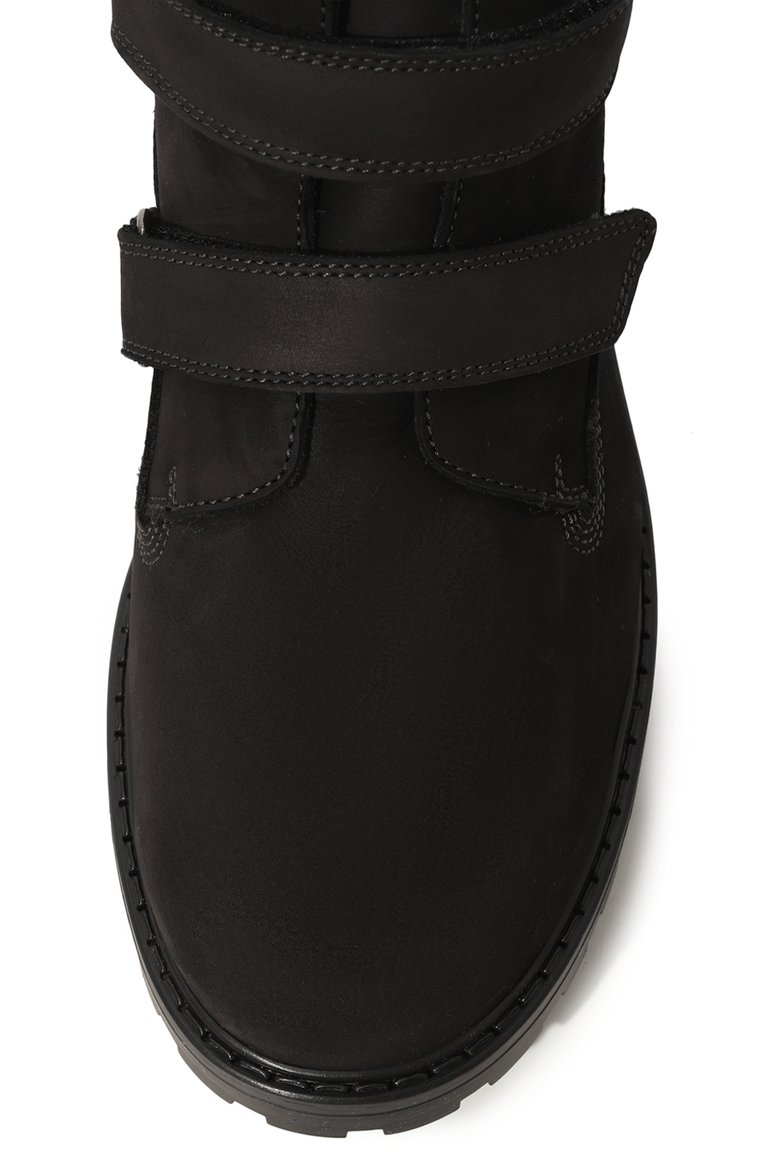 Детские кожаные ботинки RONDINELLA черного цвета, арт. 11201CF/31-33 | Фото 4 (Материал утеплителя: Натуральный мех, Шерсть; Материал сплава: Проставлено; Нос: Не проставлено)