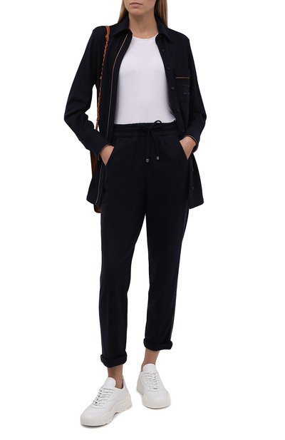 Кашемировые брюки KITON темно-синего цвета по цене 256500 руб., арт. D52122K05T67, фото 2 Кашемировые брюки KITON, арт. D52122K05T67, фото 2