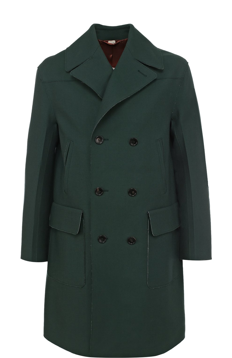 Двубортное шерстяное пальто с необработанным краем GUCCI, арт. 468225/ZIW13, фото 1