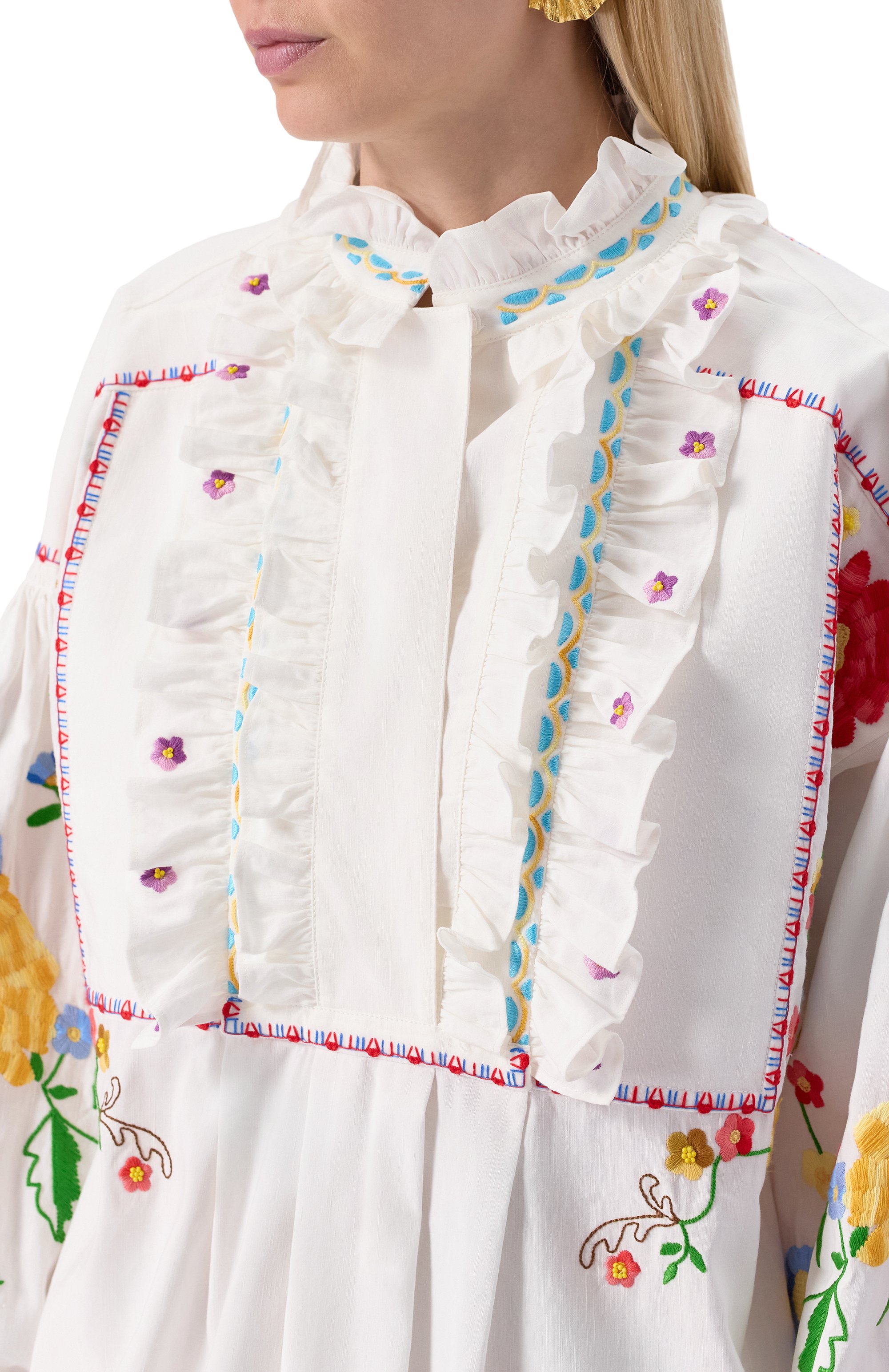 Платье из хлопка и льна VALENTINO, арт. 6B3VAFD990D, фото 5