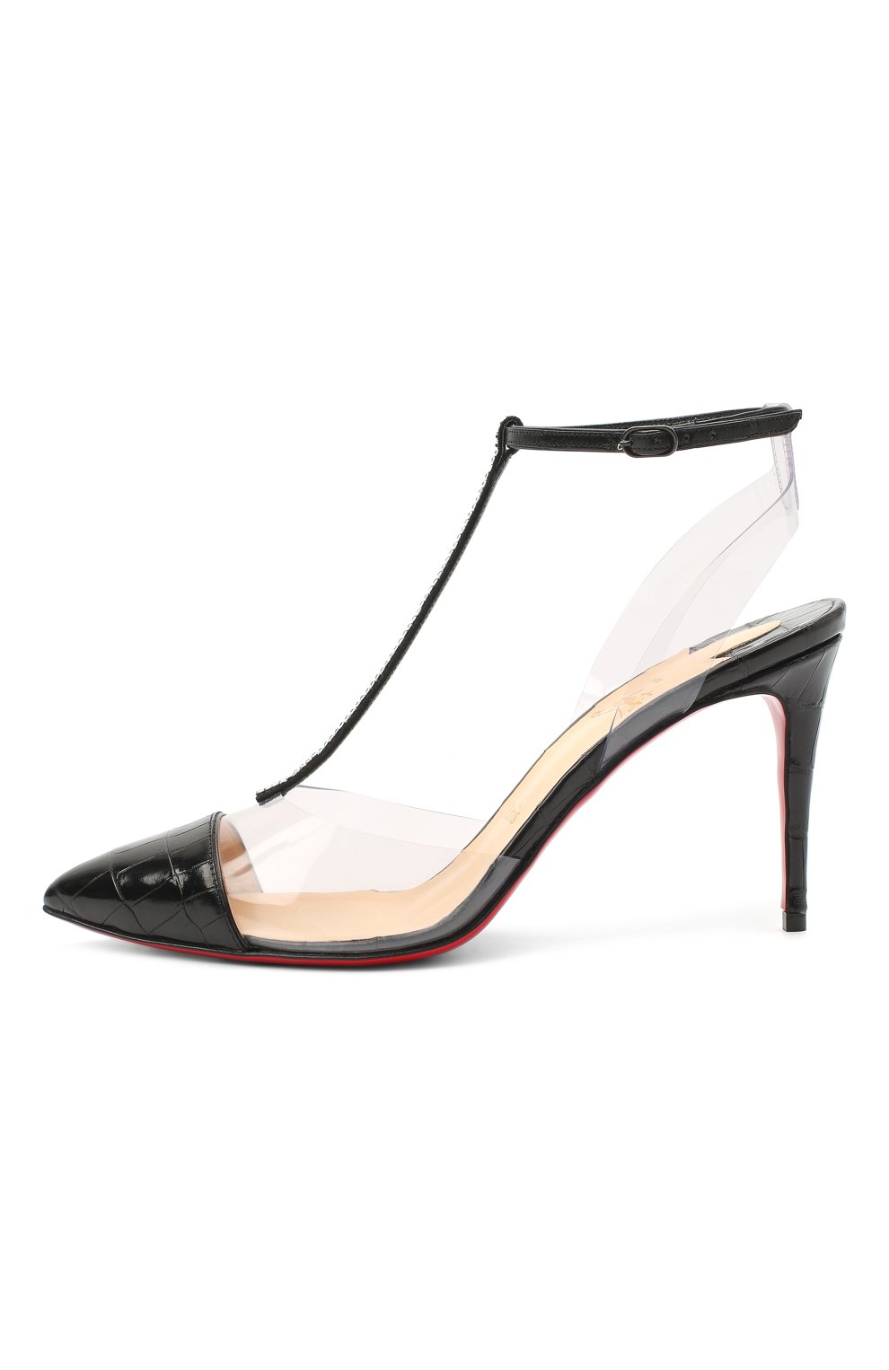 Туфли nosy strass 85 CHRISTIAN LOUBOUTIN, арт. nosy strass 85 pvc/croco lucido/suede, фото 3