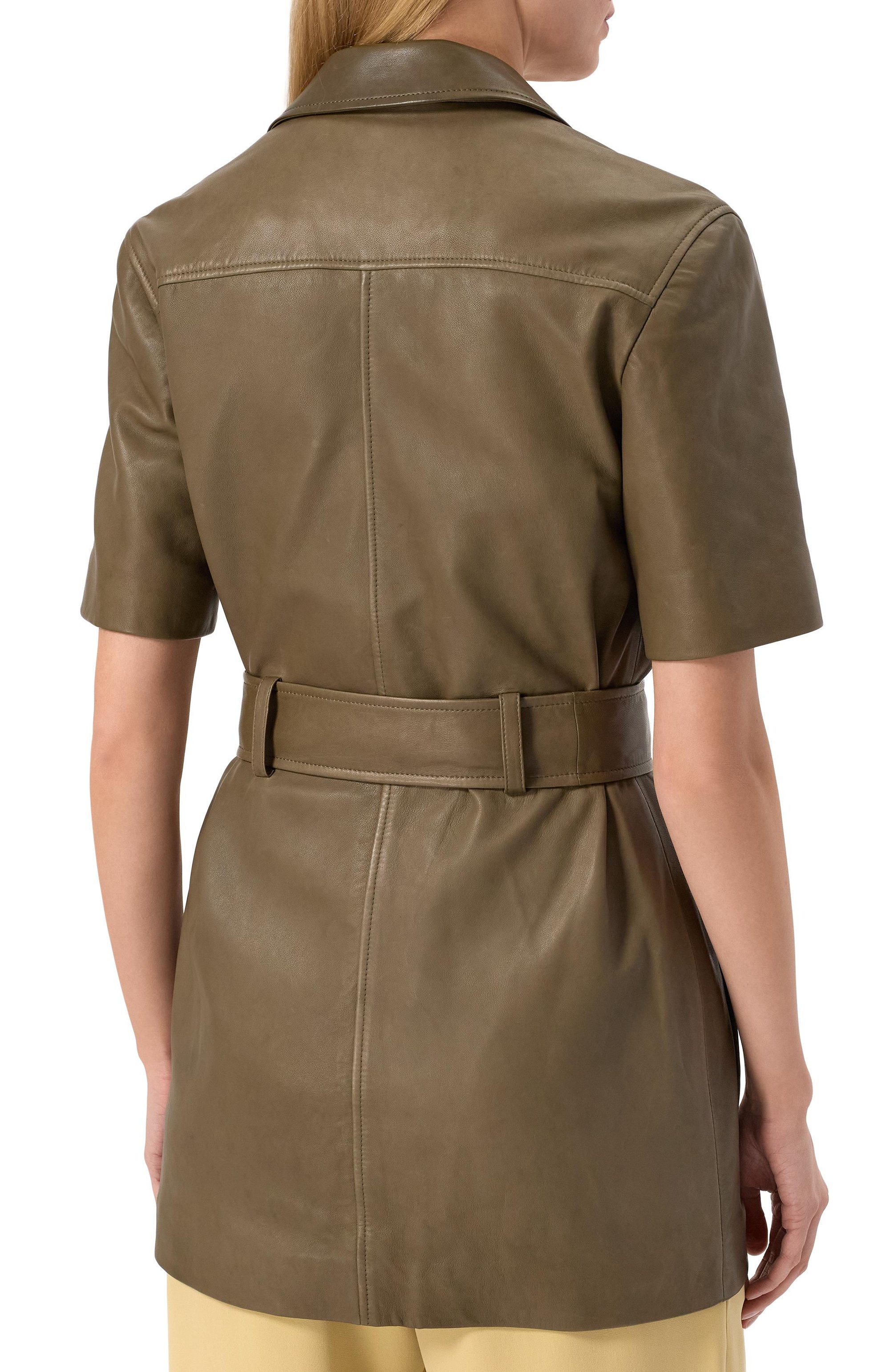 Кожаный жакет MVST хаки цвета по цене 552000 руб., арт. 34406/46-52, фото 4 Кожаный жакет MVST, арт. 34406/46-52, фото 4