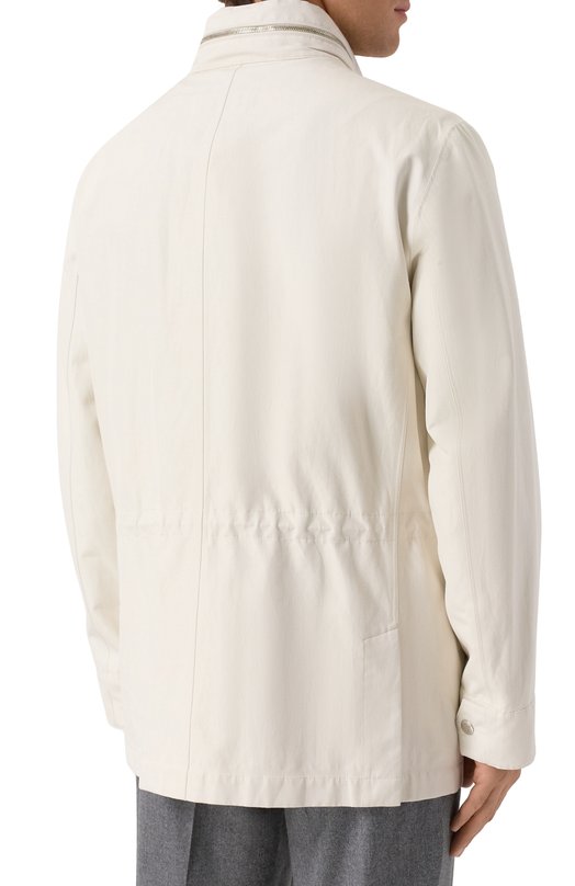 Куртка изо льна и шелка Brunello Cucinelli MB4086113 Белый  MB4086113 Фото 4