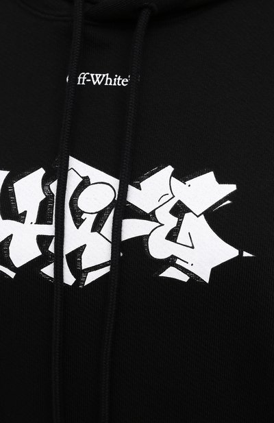 Хлопковое худи OFF-WHITE черного цвета по цене 59850 руб., арт. 0WBB032F20JER0011001, фото 5 Хлопковое худи OFF-WHITE, арт. 0WBB032F20JER0011001, фото 5