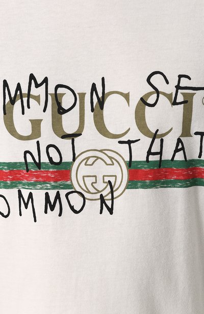 Хлопковая футболка с принтом GUCCI, арт. 493117/X3H99, фото 5