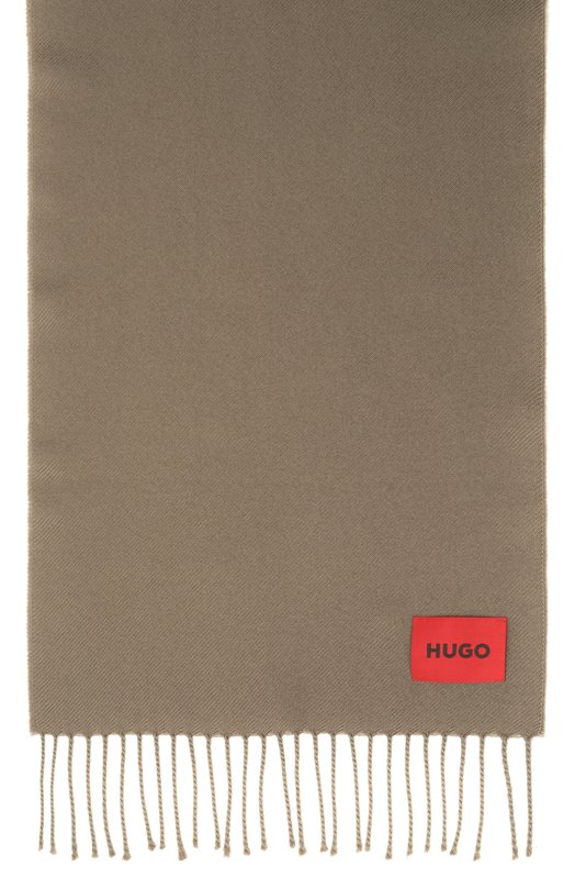 Шерстяной шарф HUGO 50517623 Хаки  50517623 Фото 4