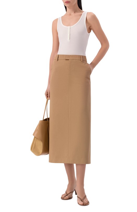 Топ из лиоцелла и шерсти  12 STOREEZ 137742 Кремовый  137742 Фото 2