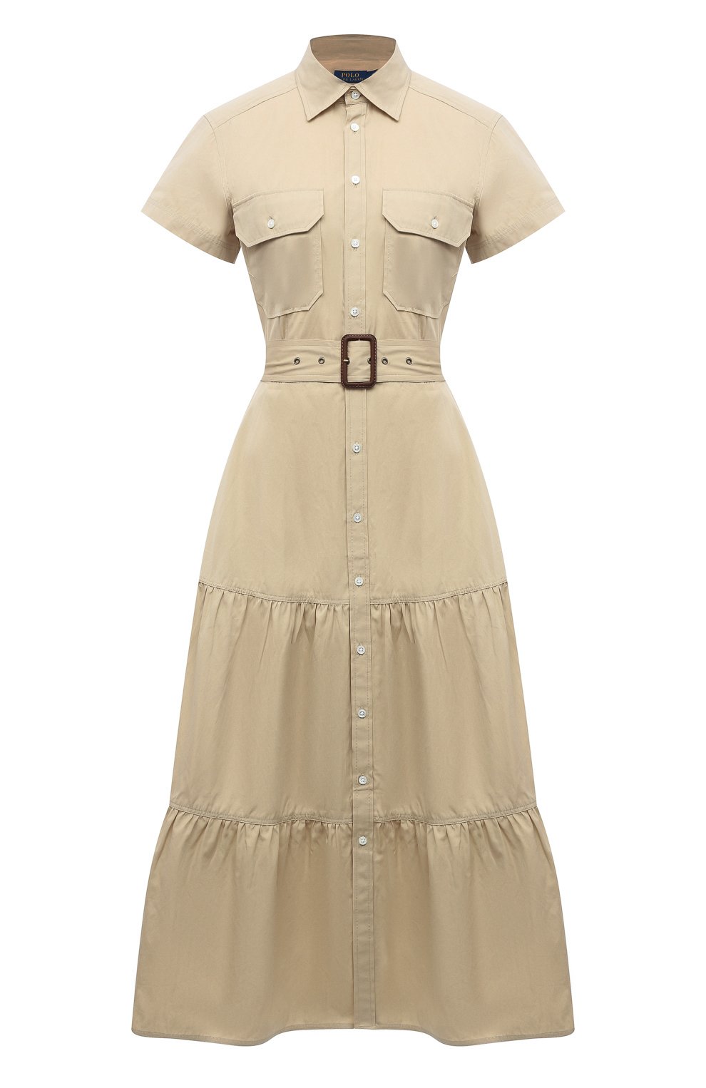 Хлопковое платье POLO RALPH LAUREN бежевого цвета по цене 36250 руб., арт. 211857018, фото 1 Хлопковое платье POLO RALPH LAUREN, арт. 211857018, фото 1