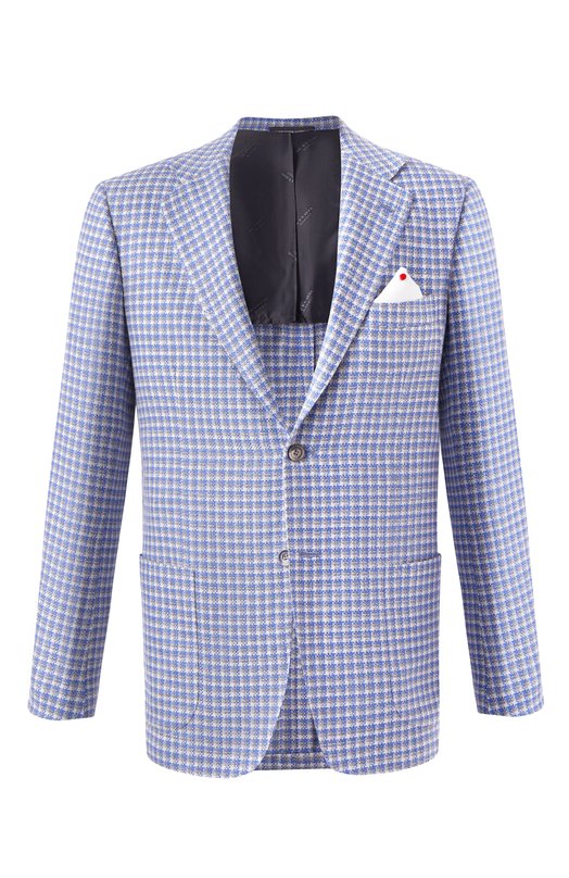 Пиджак из кашемира и шерсти Kiton UG81K0610E52 Голубой UG81K0610E52