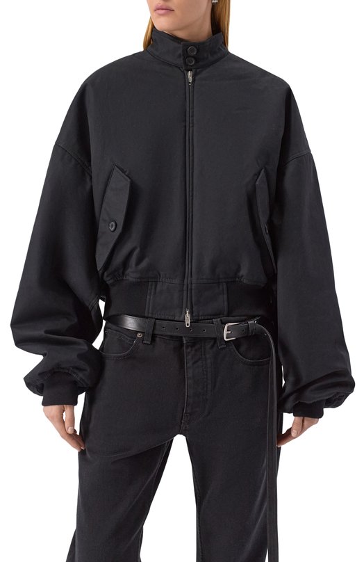 Хлопковый бомбер Balenciaga 831509/TSP03 Чёрный  831509/TSP03 Фото 3