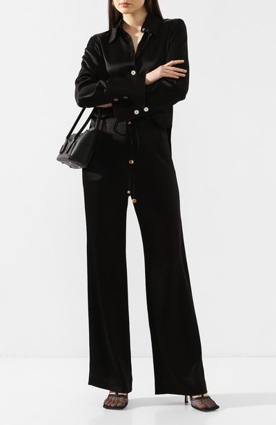 Брюки NANUSHKA черного цвета по цене 53350 руб., арт. FLAX_BLACK_WASHED SATIN, фото 2 Брюки NANUSHKA, арт. FLAX_BLACK_WASHED SATIN, фото 2