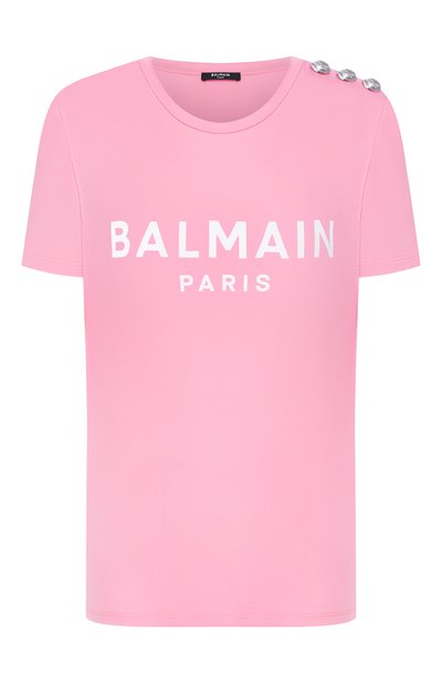 Женская хлопковая футболка BALMAIN, арт. TF01350/I415