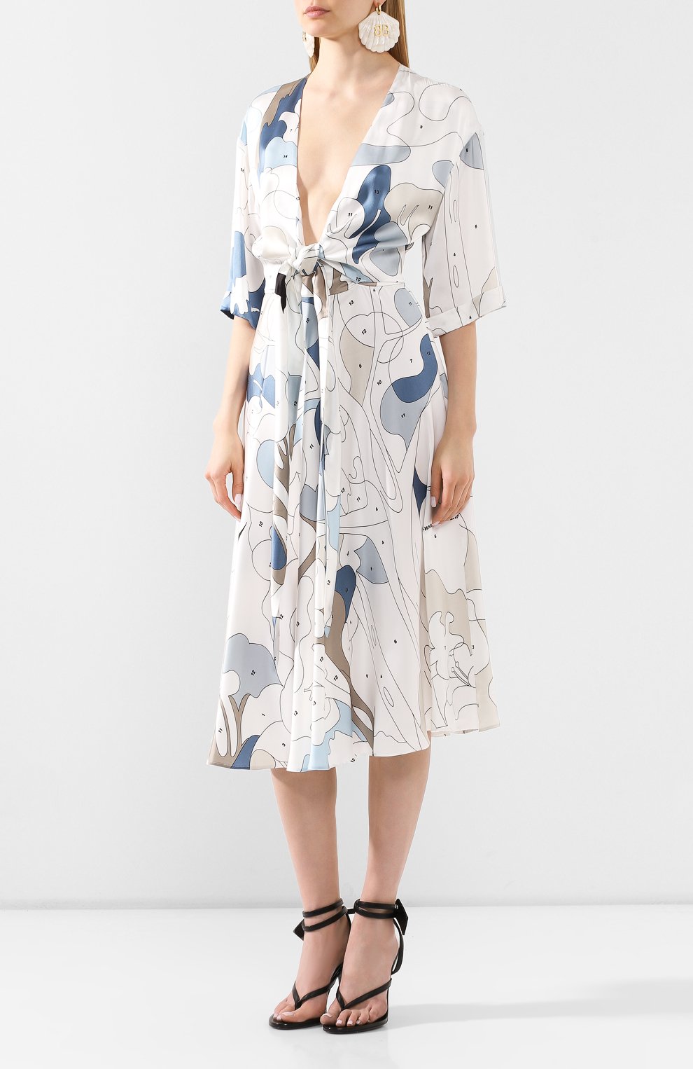 Платье из вискозы OFF-WHITE разноцветного цвета по цене 99500 руб., арт. 0WDB219S20FAB0020106, фото 3 Платье из вискозы OFF-WHITE, арт. 0WDB219S20FAB0020106, фото 3