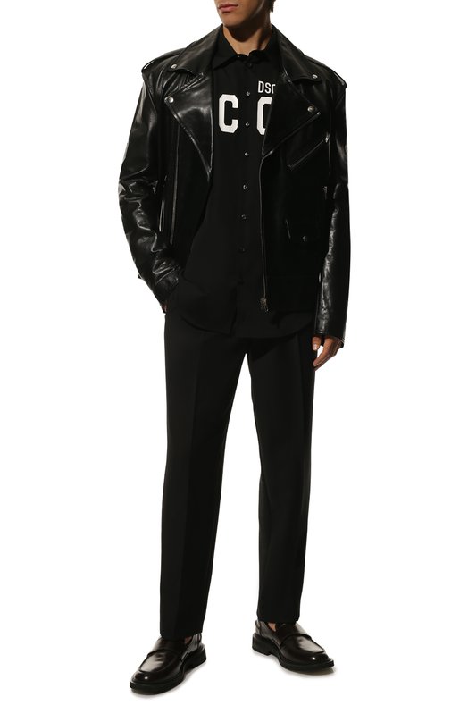 Хлопковая рубашка Icon Dsquared2 S79DL0026/S36275 Чёрный  S79DL0026/S36275 Фото 2