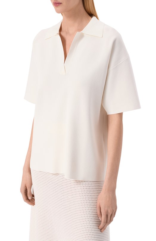 Поло из вискозы P.A.R.O.S.H. D540982/R0MA26 Кремовый  D540982/R0MA26 Фото 3