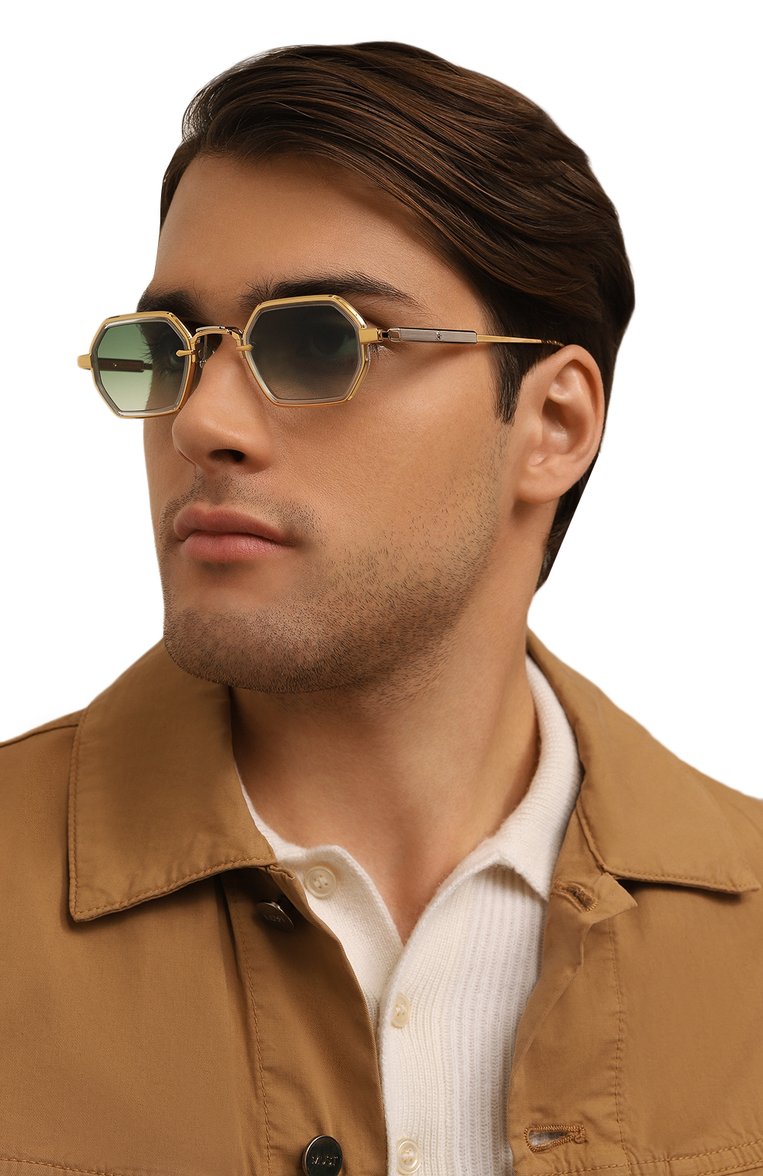 Женские солнцезащитные очки SATO EYEWEAR зеленого цвета, арт. HADAR-T/YG/P-1 | Фото 3 (Региональные ограничения белый список (Axapta Mercury): Не проставлено; Нос: Не проставлено; Тип очков: С/з; Материал: Пластик, Металл; Кросс-КТ: С/з-унисекс; Очки форма: Квадратные; Оптика Гендер: оптика-унисекс)