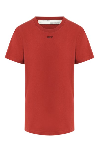 Женская хлопковая футболка OFF-WHITE, арт. 0WAA049E19B070662410