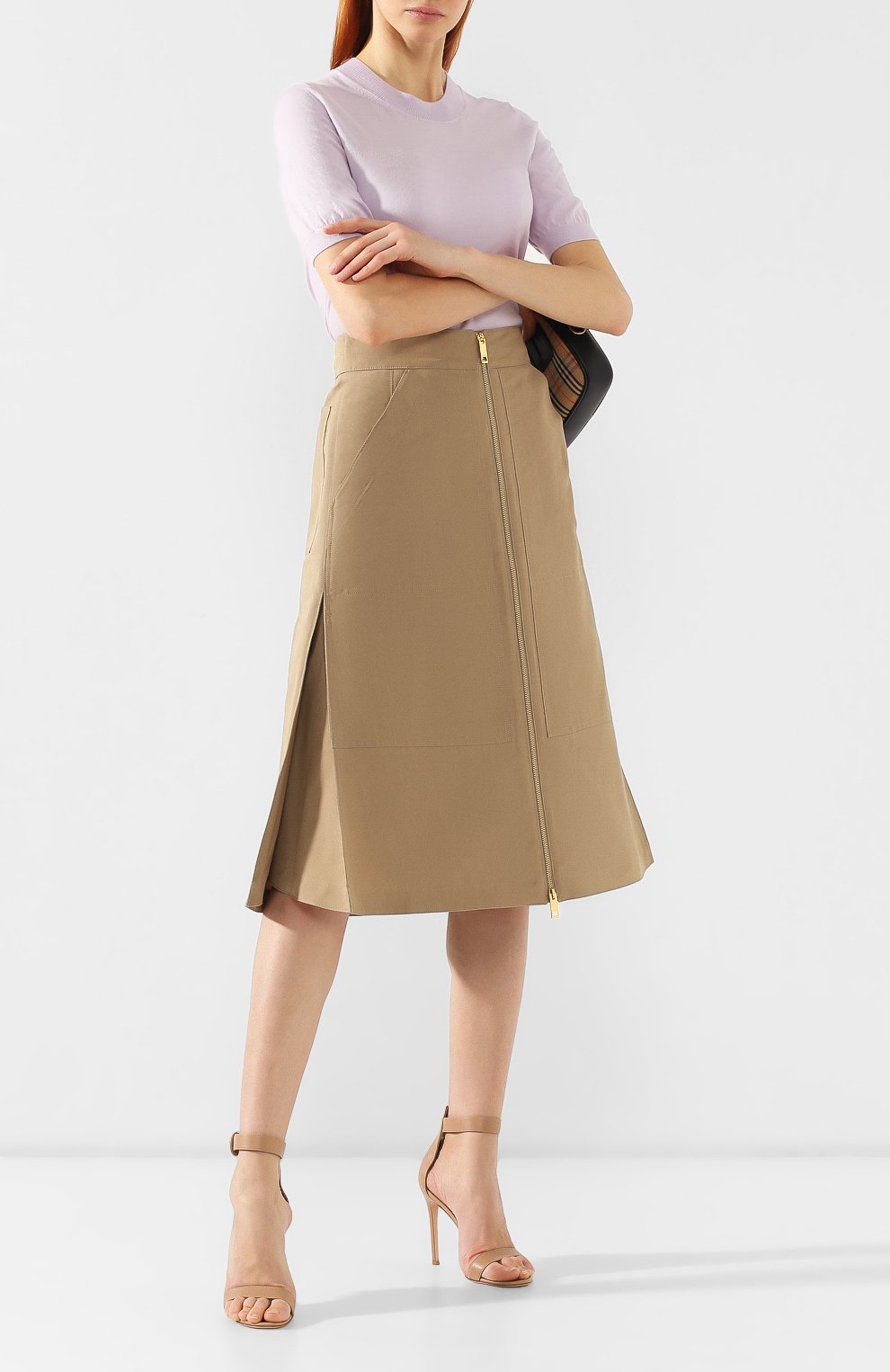 Юбка из смеси хлопка и шелка BURBERRY, арт. 8006120, фото 2