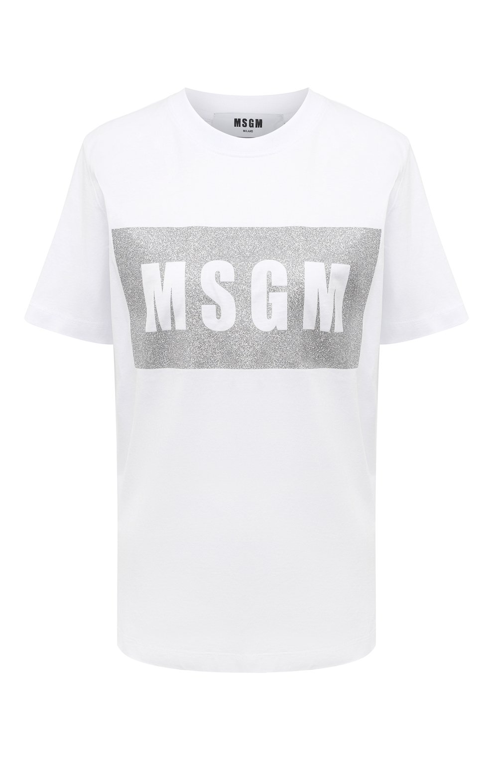 Хлопковая футболка MSGM белого цвета по цене 13150 руб., арт. 3441MDM520G 237002, фото 1 Хлопковая футболка MSGM, арт. 3441MDM520G 237002, фото 1