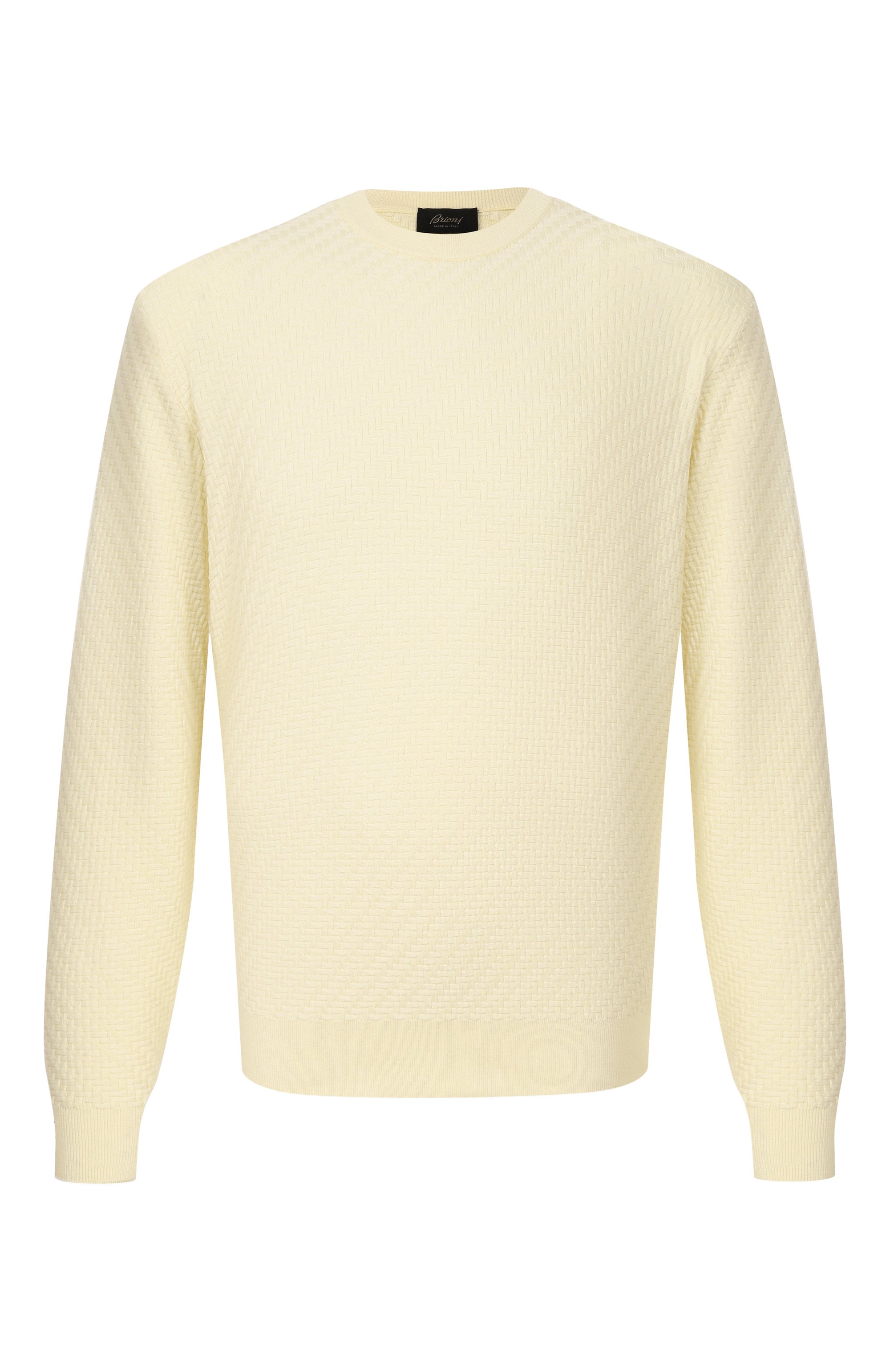 Джемпер из хлопка и шелка BRIONI кремового цвета по цене 136500 руб., арт. UMQ90L/PAK22, фото 1 Джемпер из хлопка и шелка BRIONI, арт. UMQ90L/PAK22, фото 1