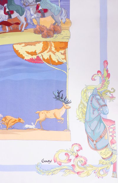 Шелковая шаль царская охота GOURJI, арт. 91168937/61108, фото 4