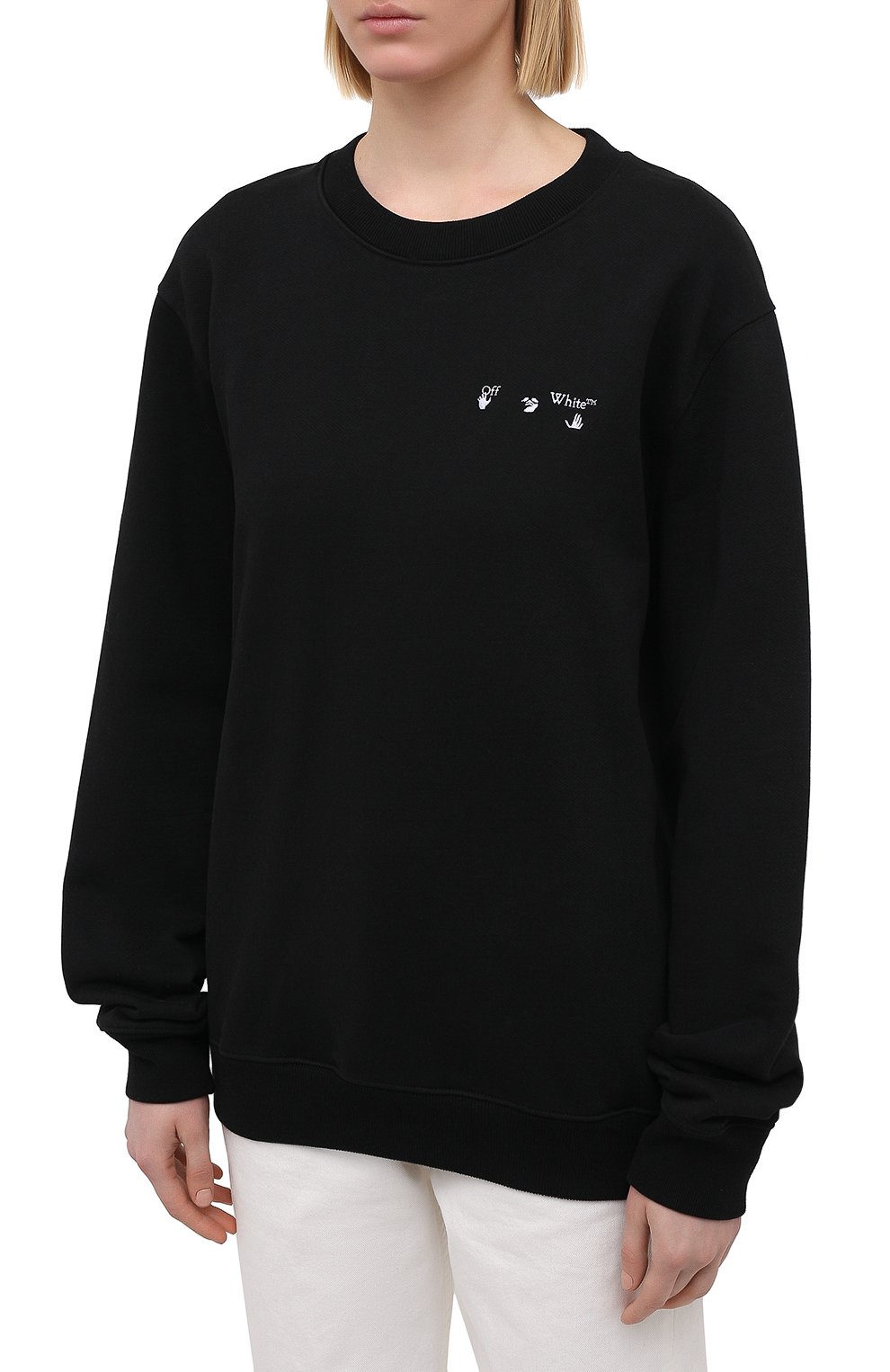 Хлопковый свитшот OFF-WHITE черного цвета по цене 55650 руб., арт. 0WBA055R21JER001, фото 3 Хлопковый свитшот OFF-WHITE, арт. 0WBA055R21JER001, фото 3