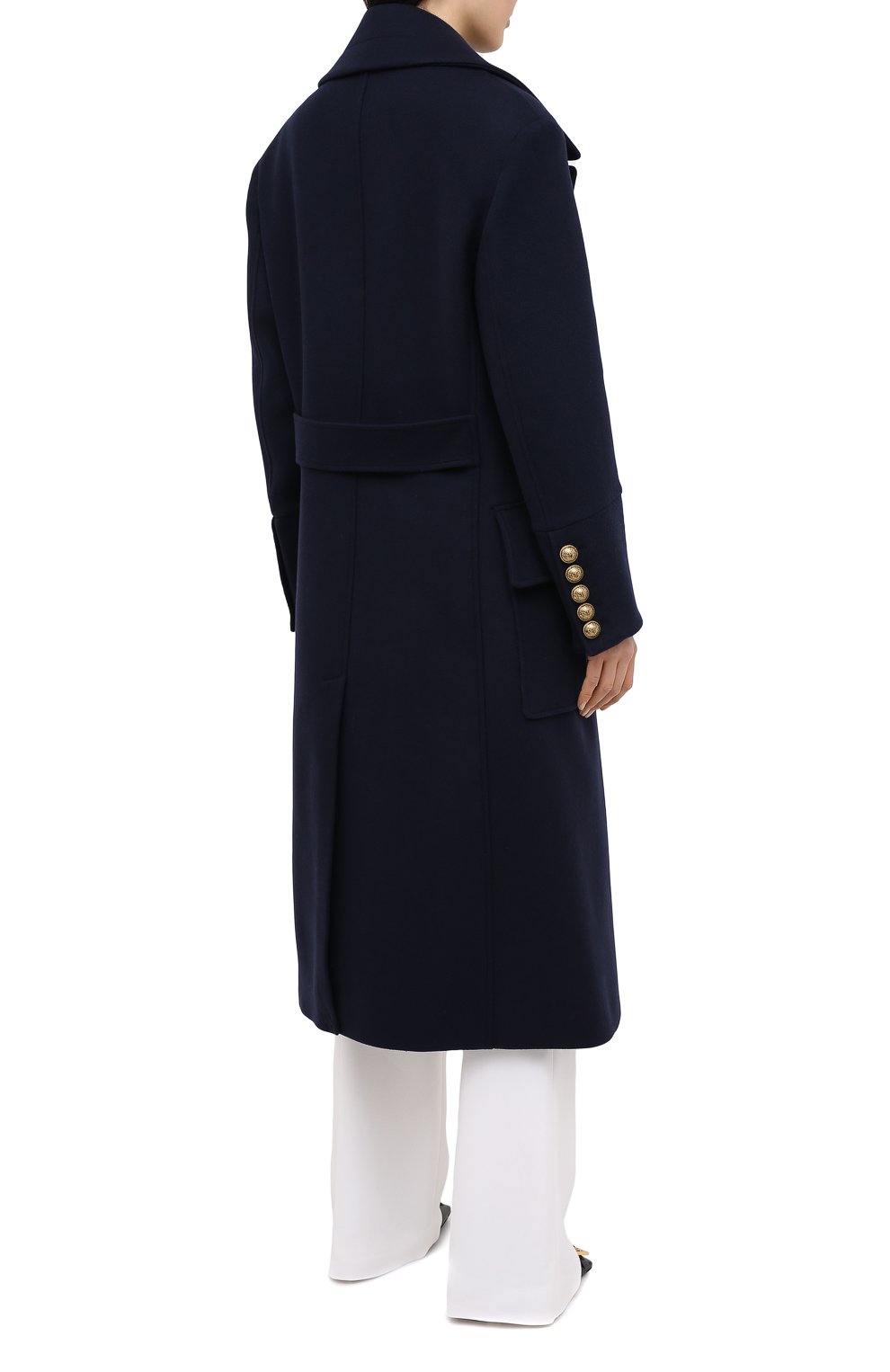 Шерстяное пальто BALMAIN темно-синего цвета по цене 238500 руб., арт. UF19578/W006, фото 5 Шерстяное пальто BALMAIN, арт. UF19578/W006, фото 5