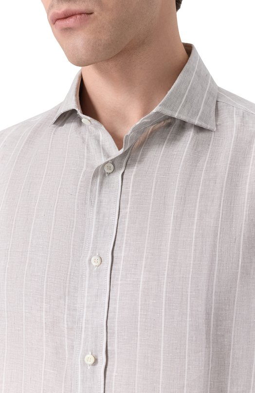 Льняная рубашка Brunello Cucinelli MA6860627 Серый  MA6860627 Фото 5