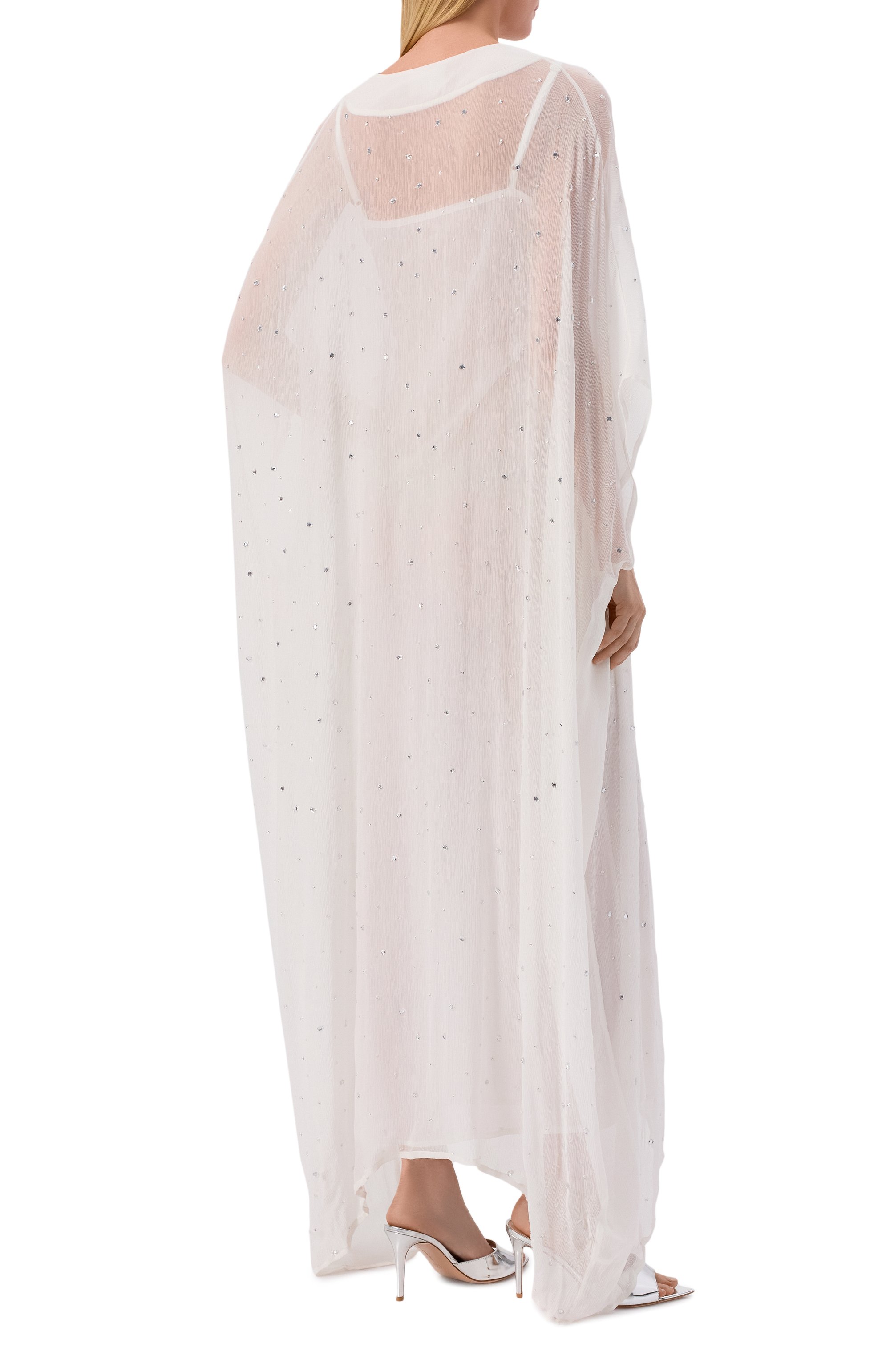 Шелковое платье ALBUS LUMEN белого цвета по цене 153500 руб., арт. AL.RT26.KAFTAN02_SET, фото 3 Шелковое платье ALBUS LUMEN, арт. AL.RT26.KAFTAN02_SET, фото 3