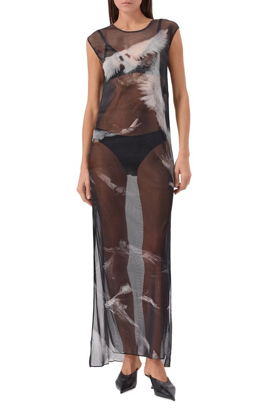 Платье Ann Demeulemeester B0011972/FA657 Чёрно-белый  B0011972/FA657 Фото 3