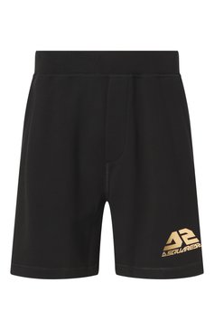 Мужские хлопковые шорты DSQUARED2 черного цвета, арт. S71MU0839/S25551 | Фото 1 (Стили: Спорт-шик, Кэжуэл; Случай: Повседневный; Принт: Без принта; Материал внешний: Хлопок; Длина Шорты М: До колена)