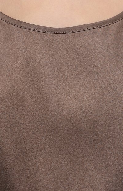 Шелковый топ WEEKEND MAX MARA темно-коричневого цвета по цене 25570 руб., арт. PAN 31660116, фото 5 Шелковый топ WEEKEND MAX MARA, арт. PAN 31660116, фото 5