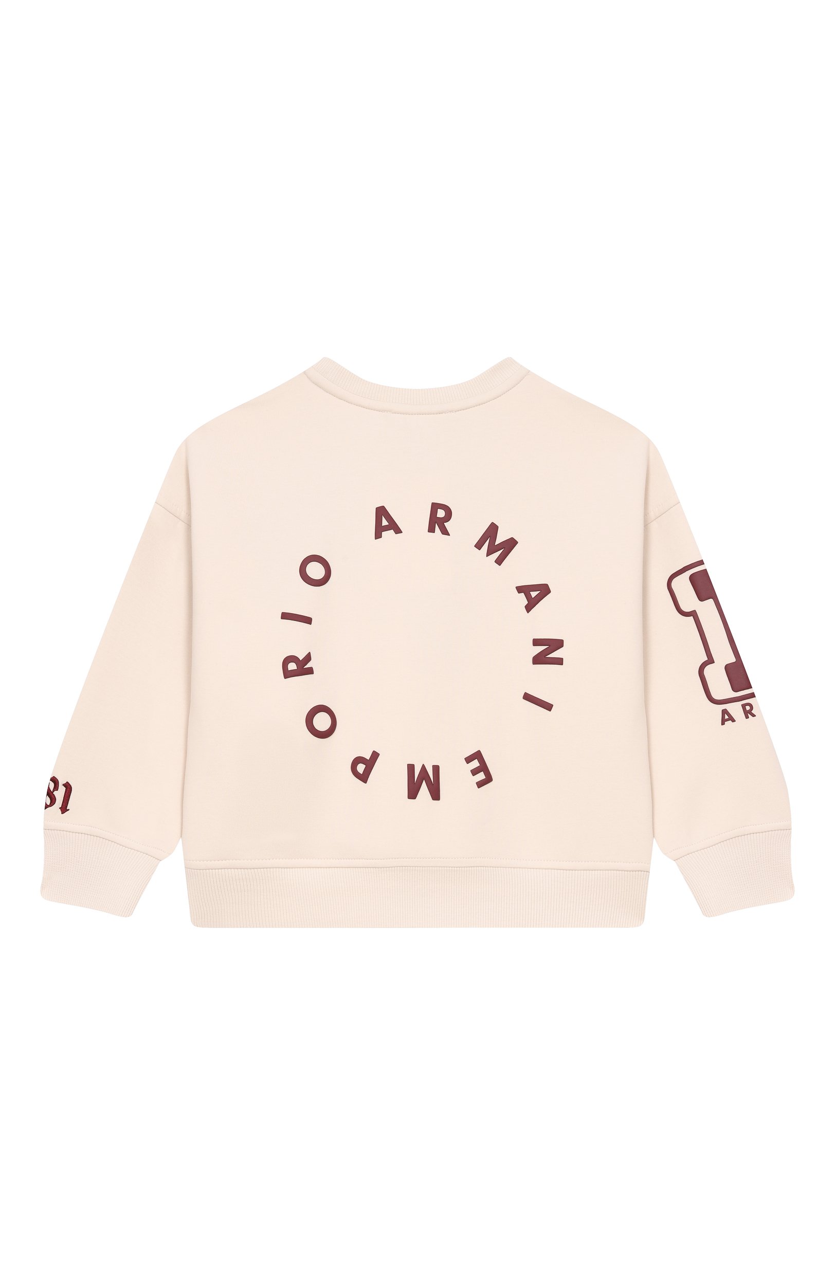 Хлопковый свитшот EMPORIO ARMANI кремового цвета по цене 20850 руб., арт. EB001389/AF10126, фото 2 Хлопковый свитшот EMPORIO ARMANI, арт. EB001389/AF10126, фото 2