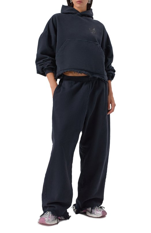 Хлопковое худи Balenciaga 783397/TSVD4 Чёрный  783397/TSVD4 Фото 2