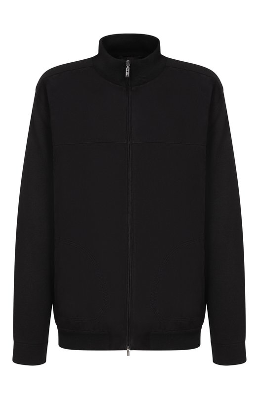 Кардиган из шерсти и шелка Zilli KZMC01M0270VTSU00 Чёрный KZMC01M0270VTSU00