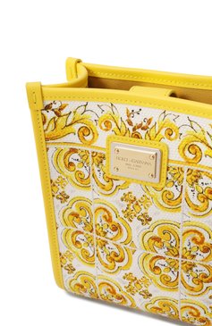 Женская сумка DOLCE & GABBANA желтого цвета, арт. BB9025_BE9025/AP026_1 | Фото 3 (Размер: mini; Драгоценные камни: Проставлено; Ремень/цепочка: На ремешке; Материал сплава: Проставлено; Материал: Текстиль)